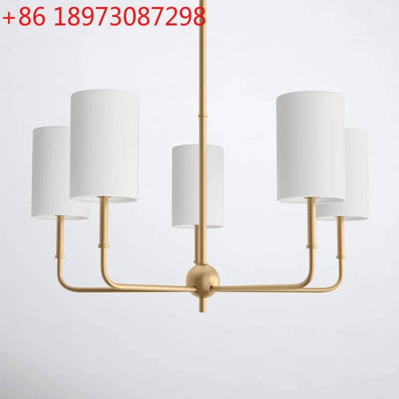

Customized 1:1 all-copper American simple retro living room chandelier villa bedroom dining room designer chandelier