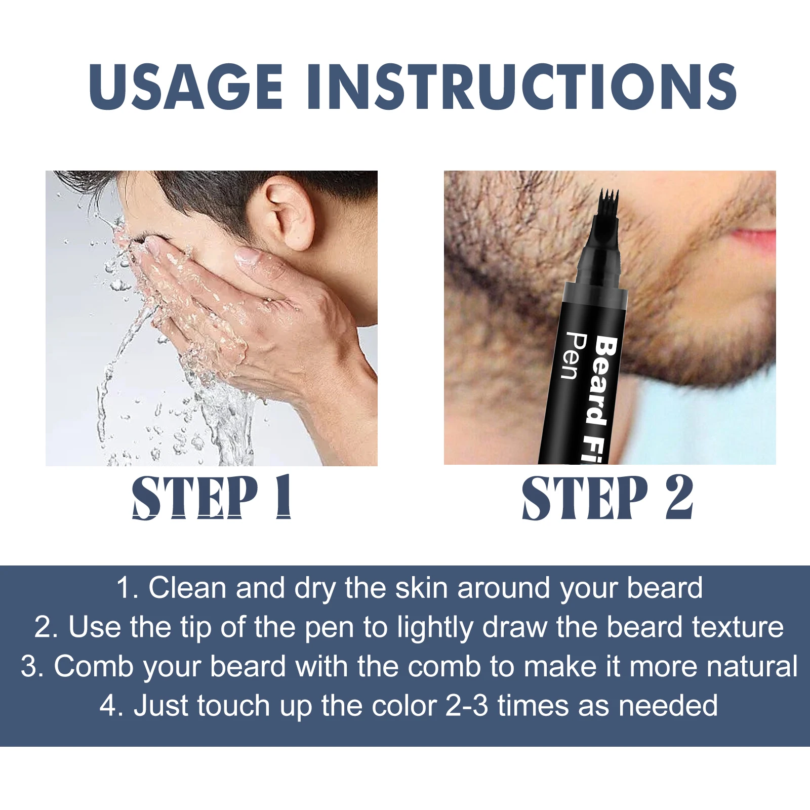 Beard Pen Filler with Brush Kit