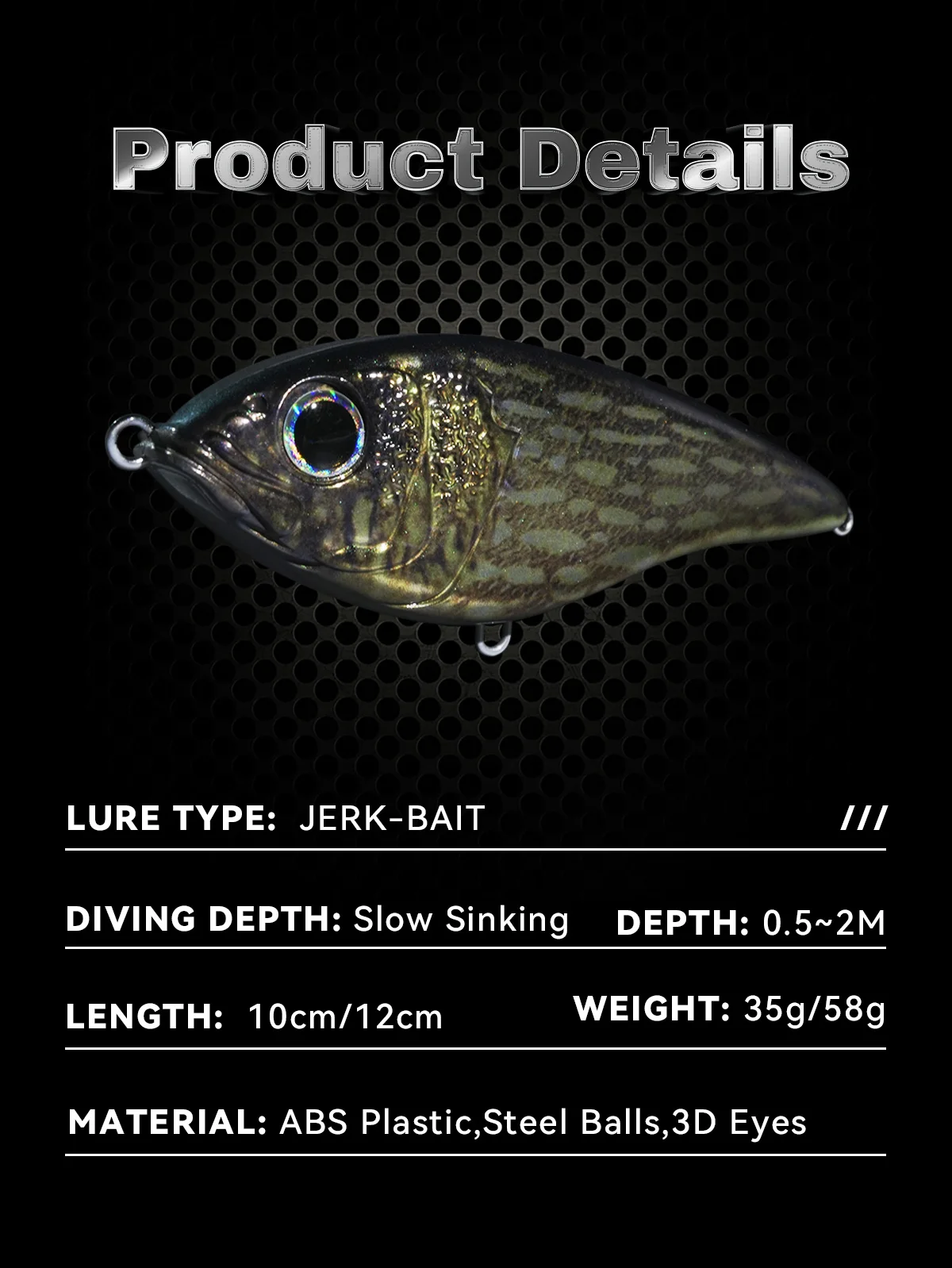 Jerkbait Angelköder 7cm 10cm 12cm VIB Angelköder Hechtköder Harte Künstliche Wobbler Pesca Leurre Barsch – Detail 2