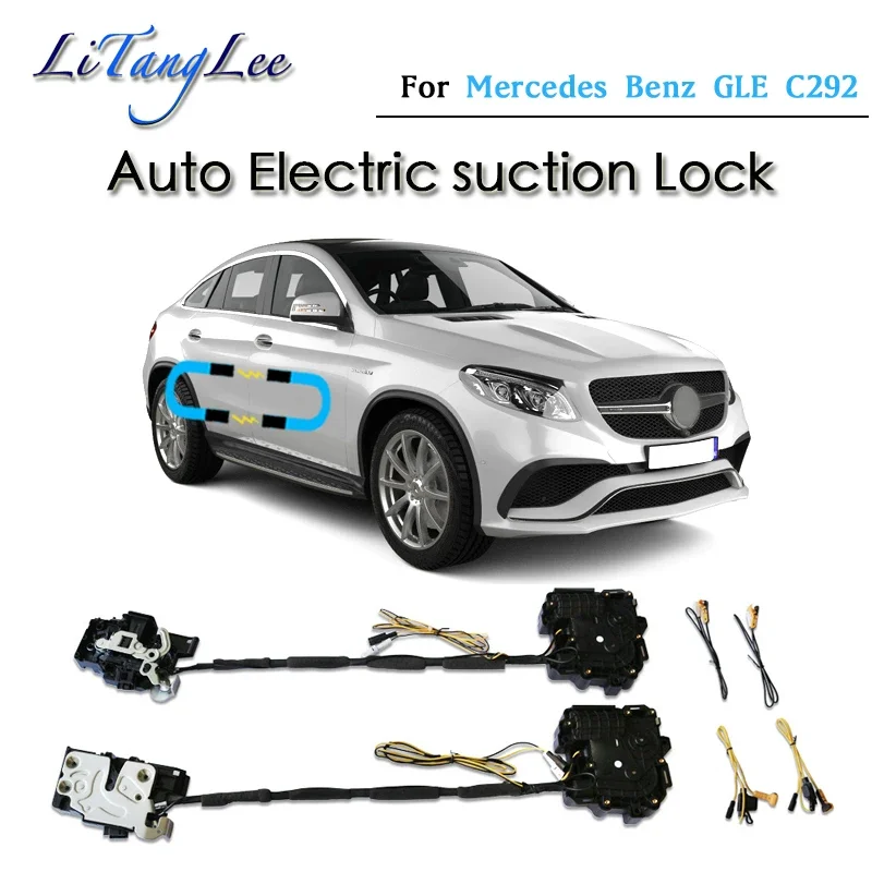 For Mercedes Benz GLE AMG C292 2015~2024 Car Soft Close Door Latch Pass Lock Actuator Auto Electric Suction Silence Closer