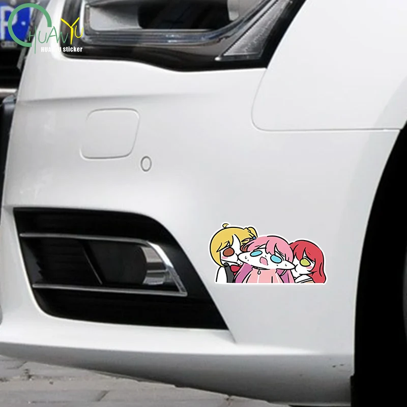 Creative anime Lonely Rock Group Character Cartoon Q Version Eating Whale Expression Reflective Car Sticker Mobile Computer