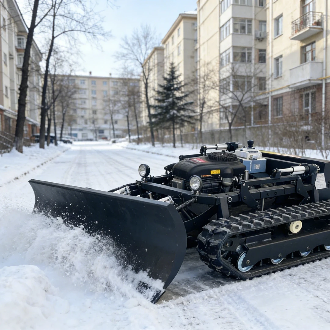 

Snow removing customized lawn trimmer all terrain lawn mower remote controlled lawn trimming robot with control device