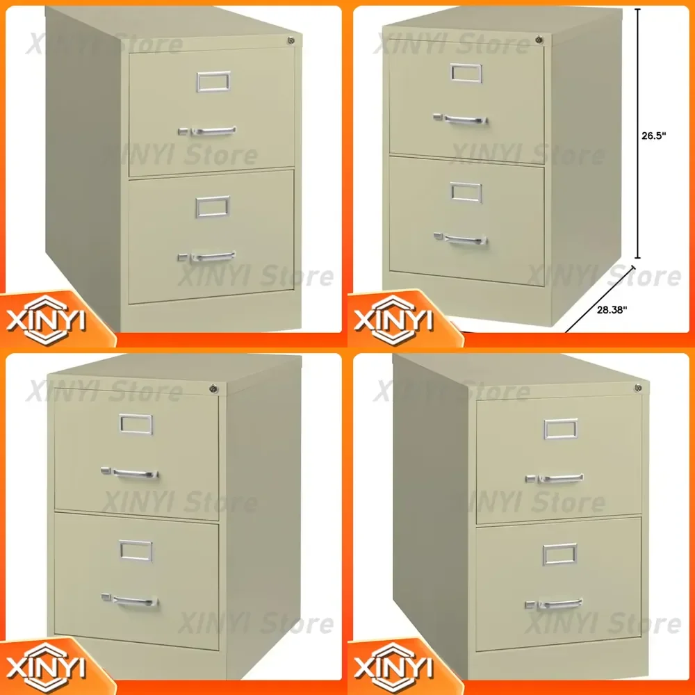 Scranton & Co for 26.5 inch 2 Drawer Metal Vertical Filing Cabinet Legal Width Office Storage Cabinet Beige File Cabinet for