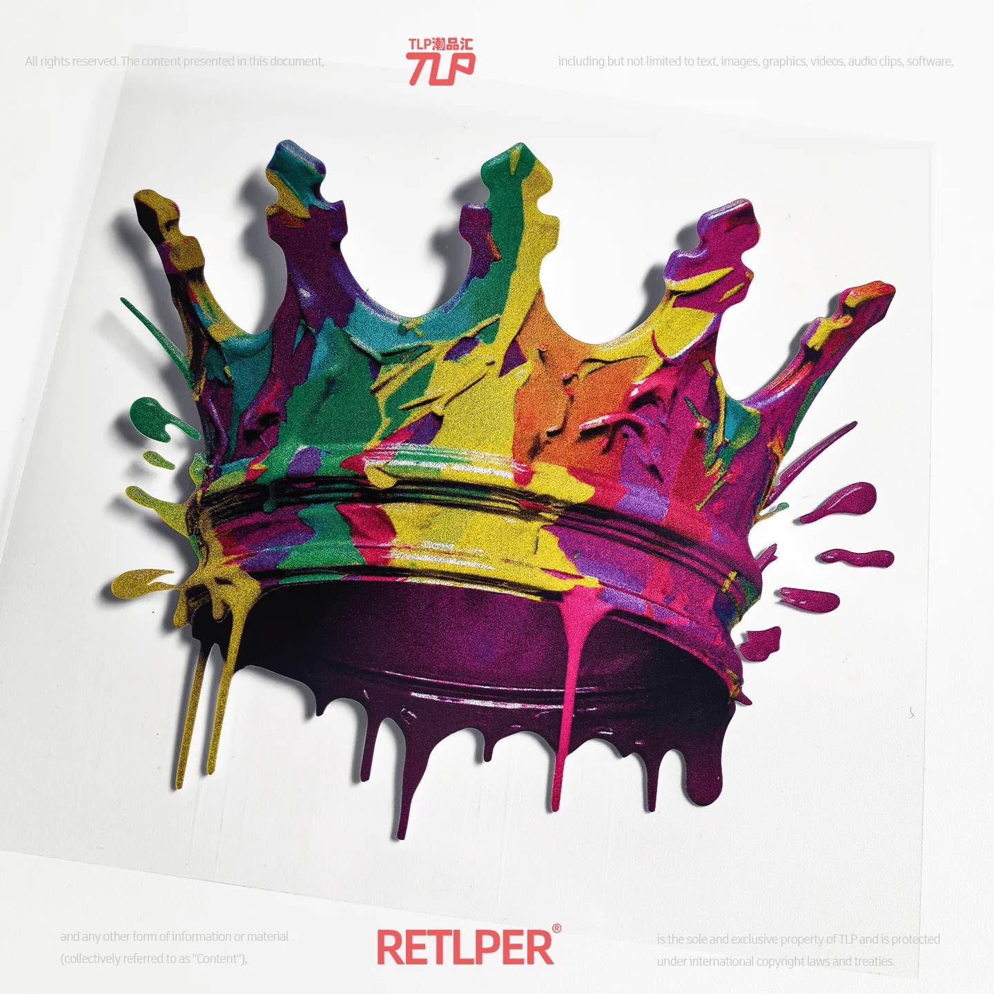 Retlper Hollow Car Sticker Original Crown King Crown-Less King 3D Effect Waterproof Flat Sticker