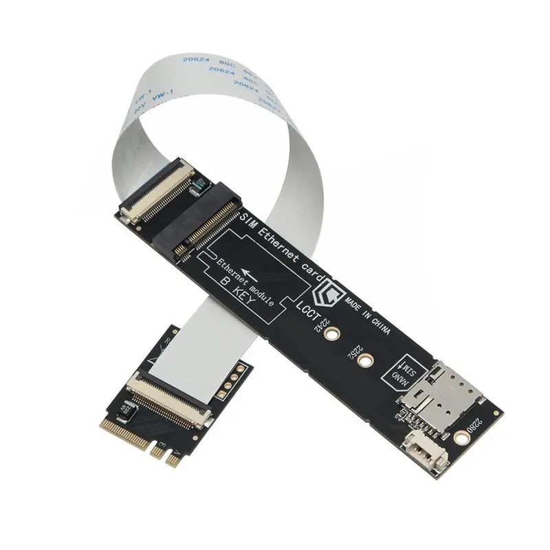 

Адаптерная карта WWAN M.2 A+ E Key с слотом для NANO SIM, интерфейсом M.2 Key-B, поддержкой модулей 3G/4G/5G и сигналов USB/PCI-E