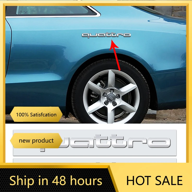 

3D ABS Стайлинг автомобиля Quattro эмблема кузова задний багажник декоративная наклейка для Audi Quattro A3 A4 B8 8P 8V B6 A5 A6 C7 Q5 B9 B7 C6 A1