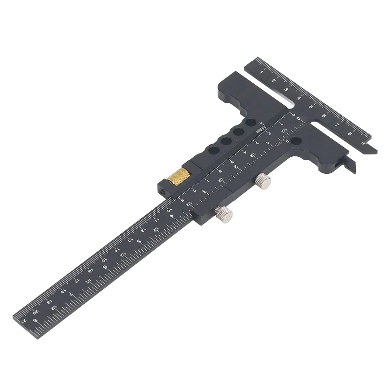 T Shaped Woodworking Ruler 0 100Mm 0 210Mm Range Aluminum Alloy Marking Gauge Caliper Measuring Tool