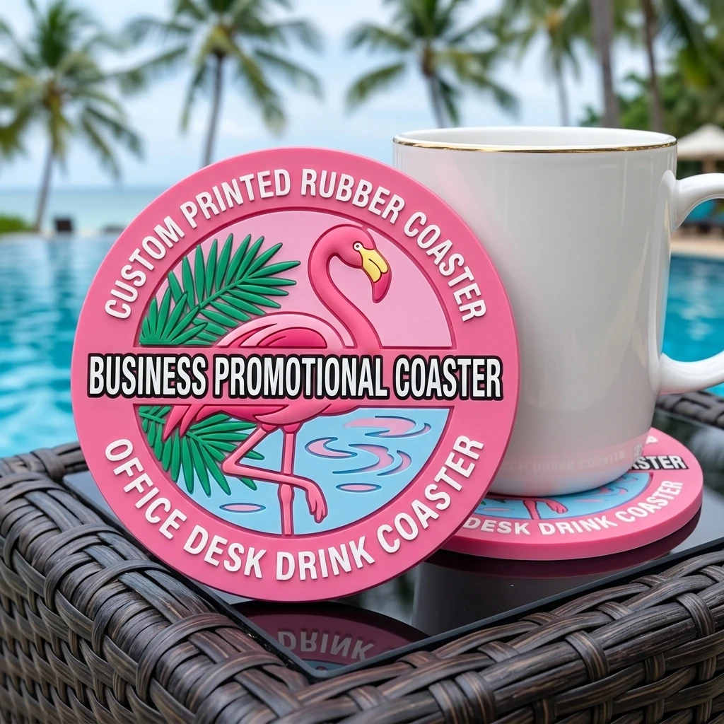 Customized Round Silicone Cup Coaster With Logo Soft Non‑slip Drink Pad Household Kitchen Tabletop Decoration Gift
