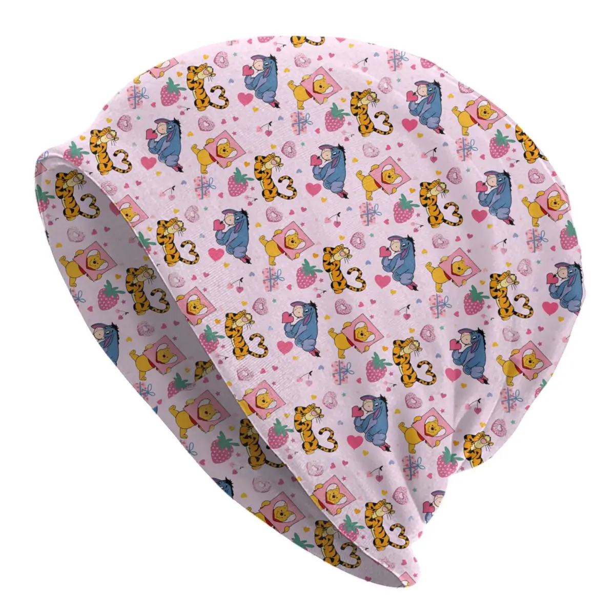 

Custom Winnie Pooh Animal Skullies Beanies Cap Unisex Winter Warm Knitted Hat Street Anime Classical Pattern Bonnet Hats Ski Cap