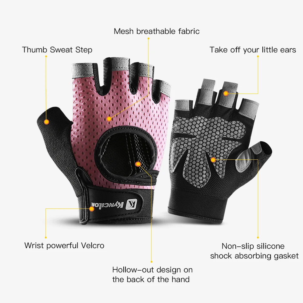 Half Finger Gloves Gym Fitness Anti-Slip Women Men Gel Pad Gloves Gym Cycling Fingerless Gloves Bicycle Accessories