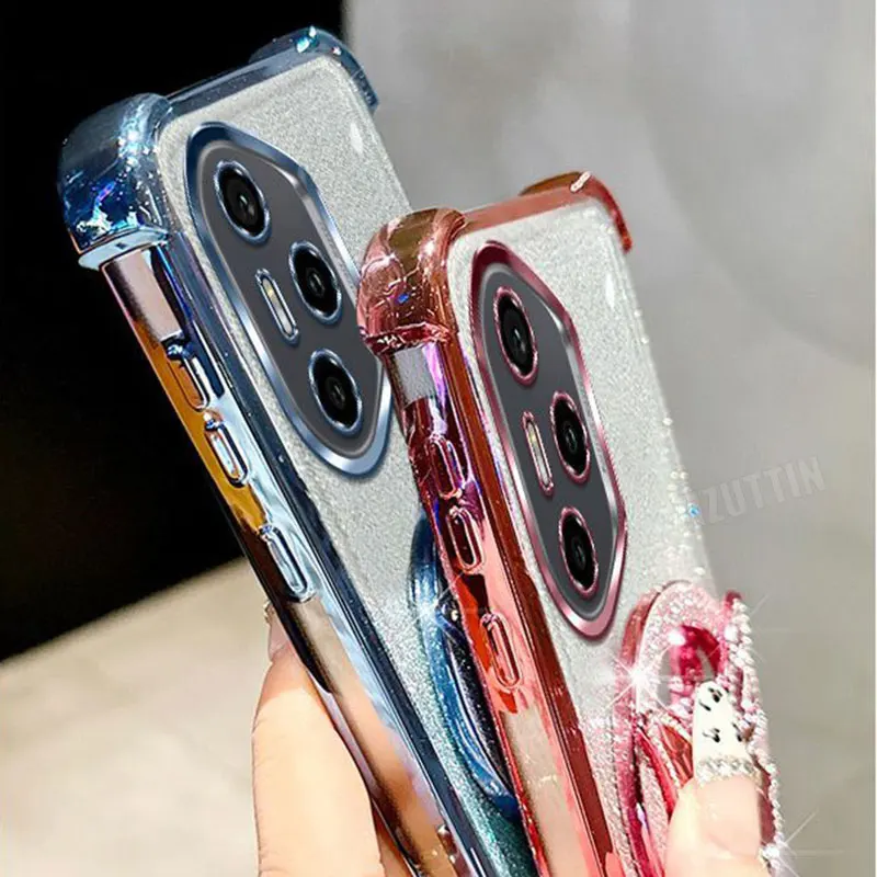 الفاخرة اللؤلؤ الحبل بريق مرآة لوضع مساحيق التجميل حامل هاتف حافظة لهاتف هواوي الشرف 9X Pro 60 70 80 90 100 200 300 Pro Ultra Y9s