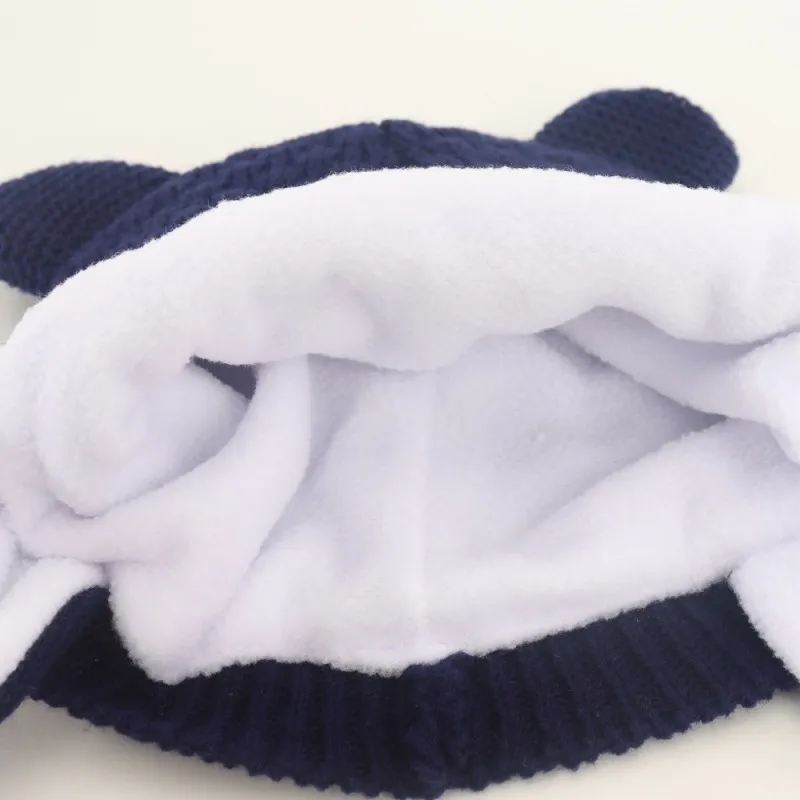 Jlong طفلة بنين محبوك طفل القفازات قبعة الوليد الطفل لينة قبعة طقم قفازات الرضع قبعة صوفية لفصل الشتاء القفاز مجموعات 3-12 أشهر