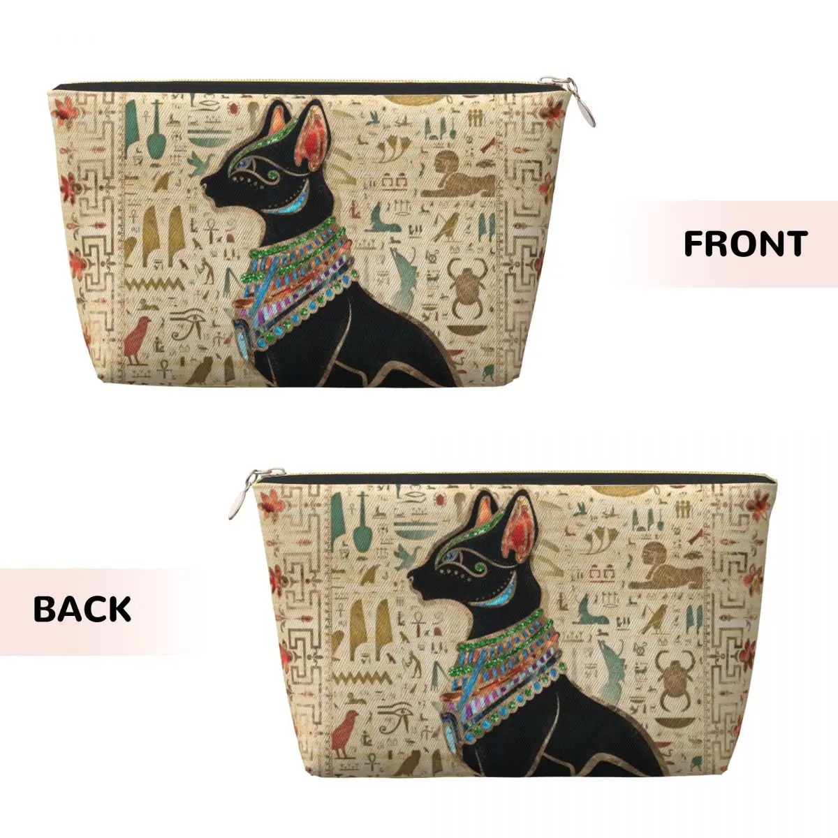 Custom Egyptian Bastet Cat Travel Cosmetic Bag Ancient Egypt Art Toiletry Makeup Organizer Ladies Beauty Storage Dopp Kit