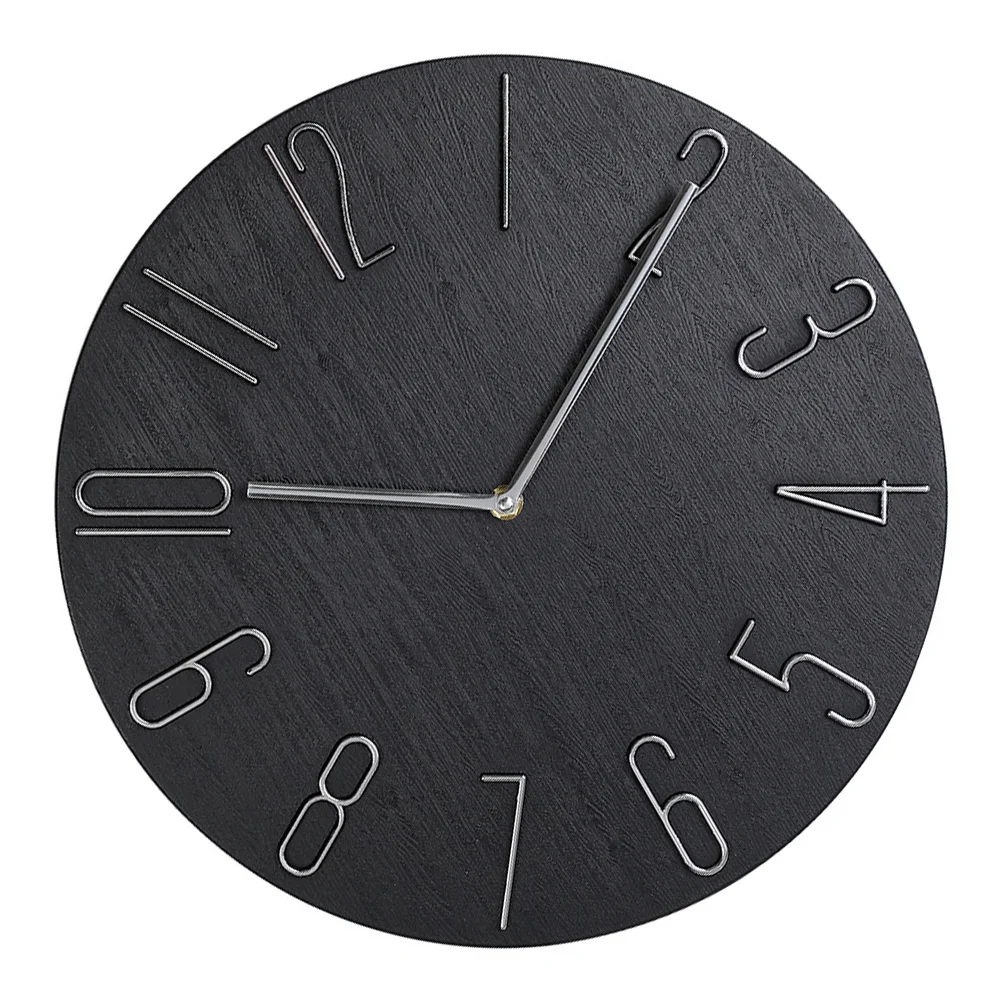 

12 Inch Round Decorative Wall Clock Operated Modern Home Ornament Living Room Bedroom Kitchen Wall Clock Decor