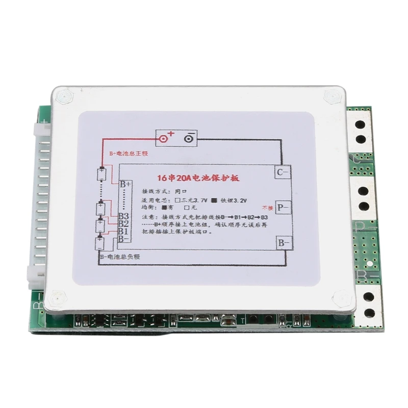 16S 48V 20A 18650 Lifepo4 tablica zabezpieczająca baterię BMS PCB z równowagą dla E-Bike Escooter