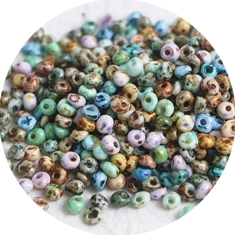 120 piecesSuperb  4mm Picasso droplet shaped glass beads handmade DIY bead beads scattered glass beads