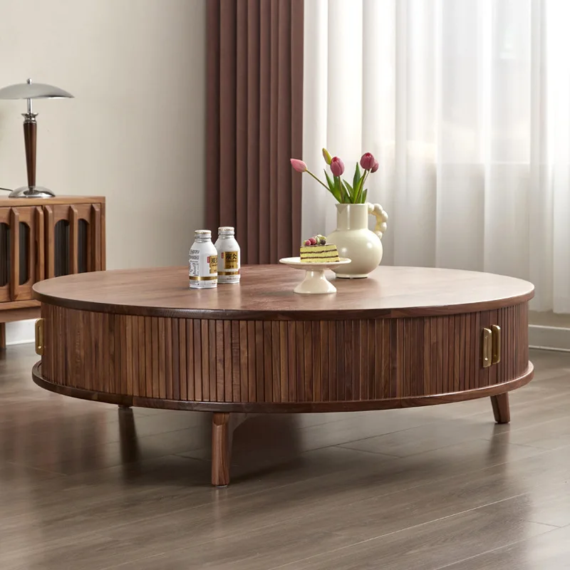 

Customizable North American Black Walnut Round Coffee Table