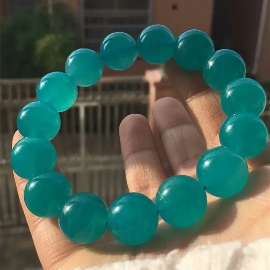 

Natural Mozambique Green Amazonite Bead Bracelet For Women 12mm Green Amazonite Crystal Round Bead Bracelet