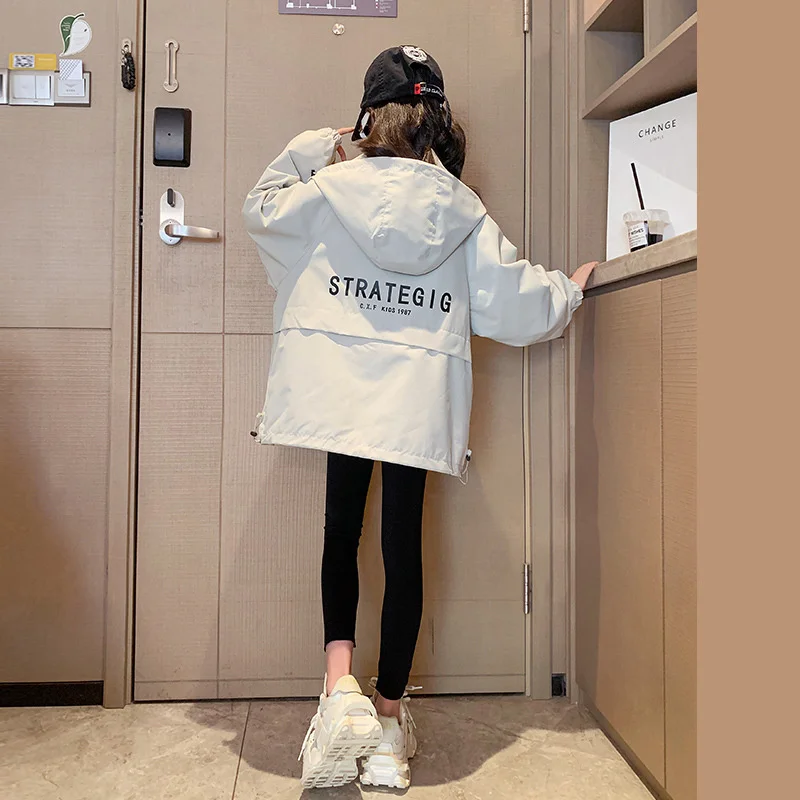 Girls Coat Jacket Cotton Outwear Windproof 2023 Beige Spring Autumn Outdoor Teenagers Children\'s Clothing