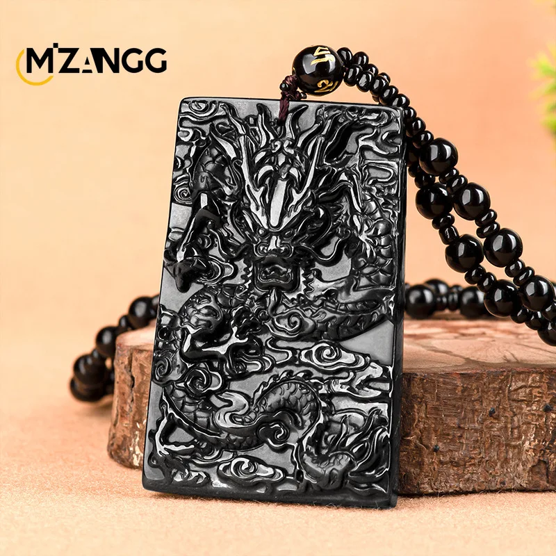 

Natural Jadeite Ink Jadeite Overbearing Dragon King Jade Pendant Hand-carved Fashion Ice Jade Dragon Necklace Men and Women Gift