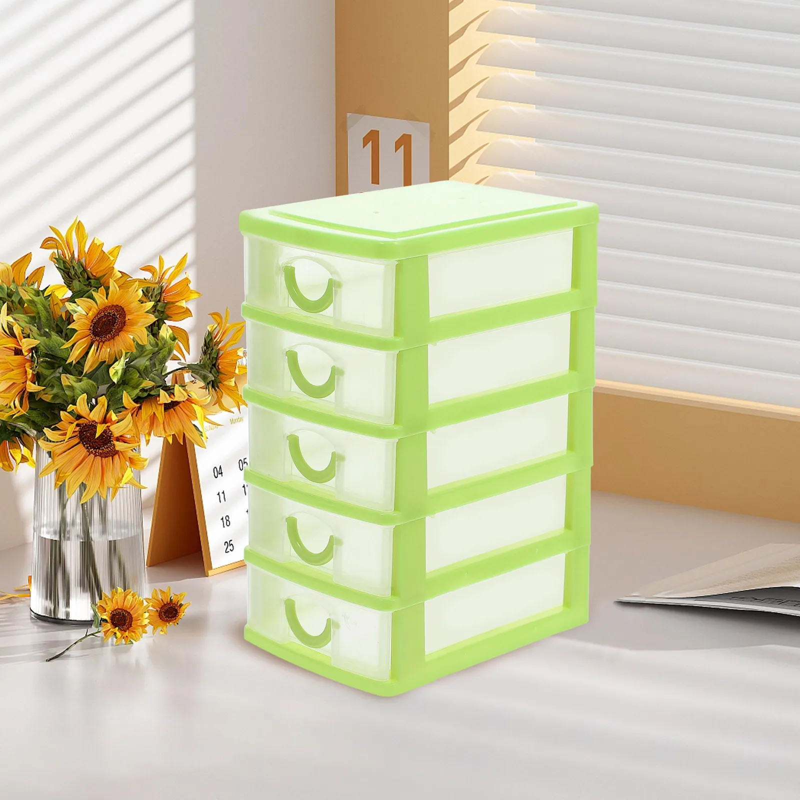 

5 Layers Desktop Storage Organizer Mini Plastic Drawer Unit Clear Desk Accessories Multi Functional Drawer Storage For Office