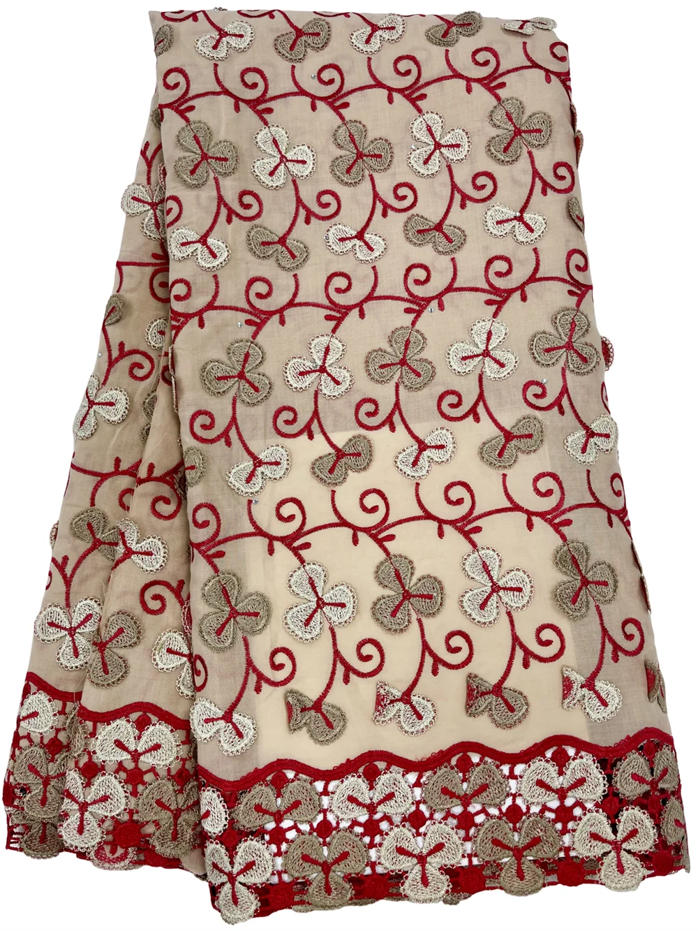 Nieuwe 3D Nigeriaanse stof, hoge kwaliteit, 2027, geborduurd, 100% katoen, 5 yards, Afrikaanse Zwitserse voile kantstof, elegante jurk voor dames.
