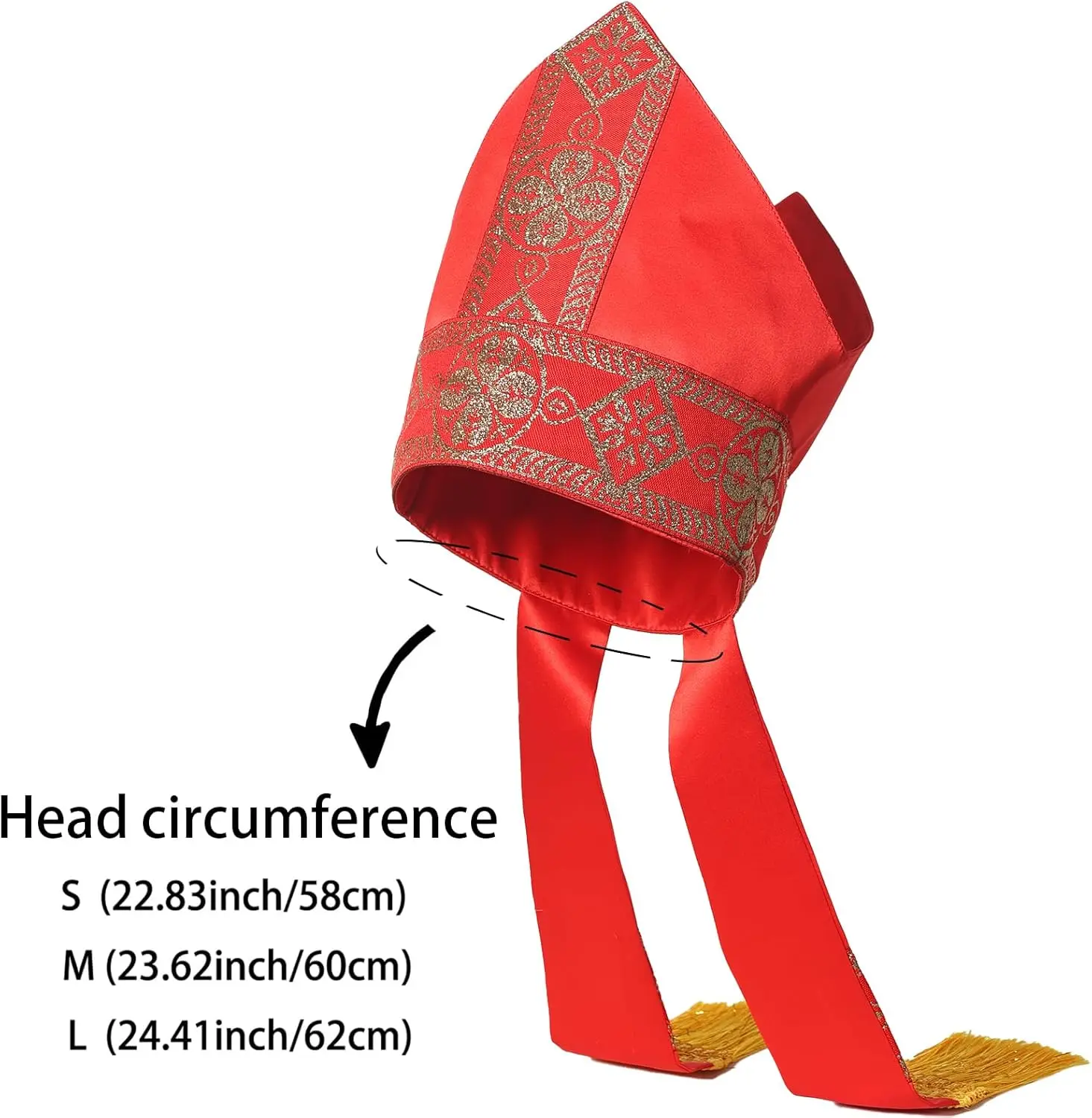 Bishop Hat Papal Mitre Priest Clergy Costume