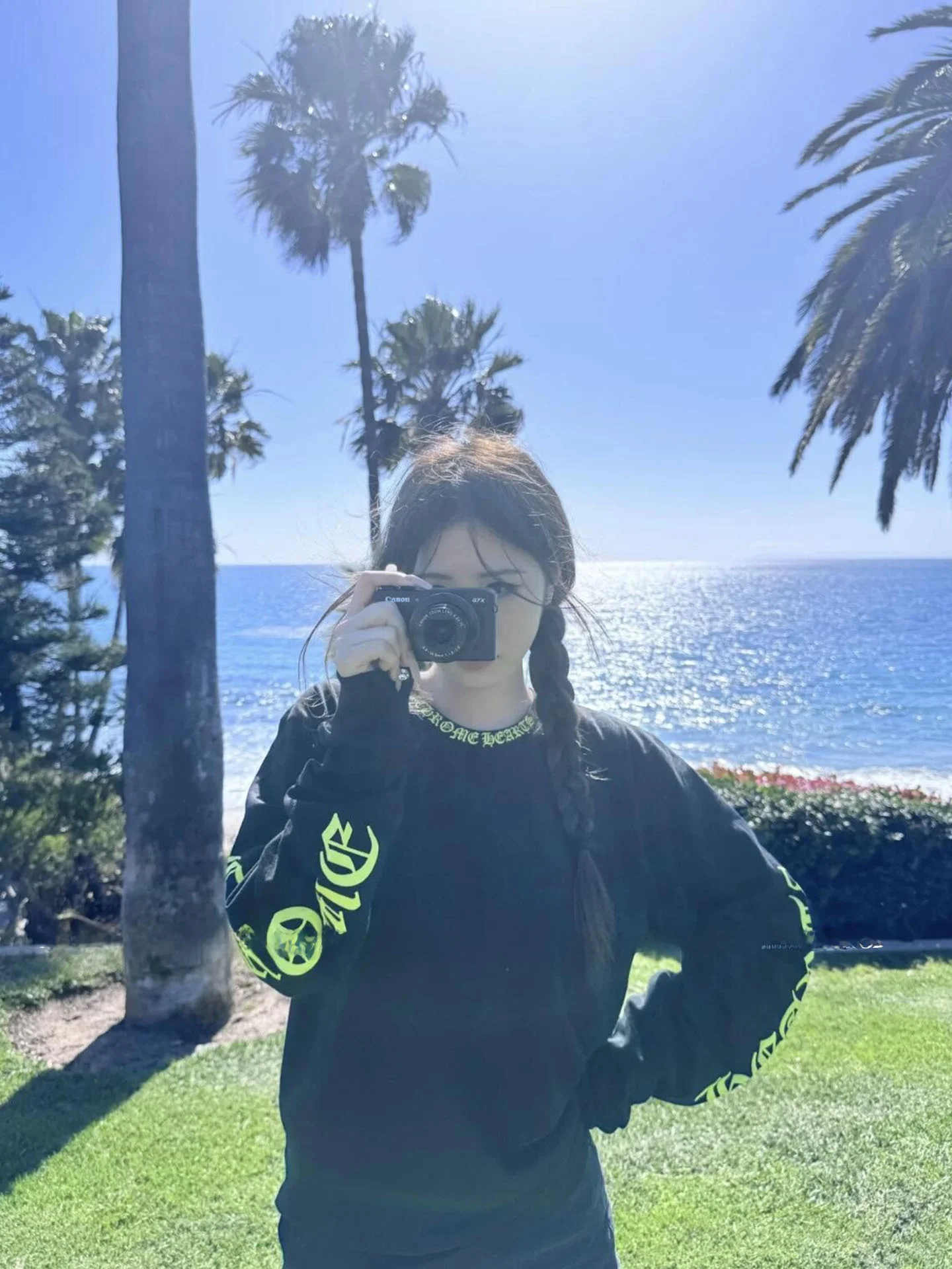 

Удобная толстовка с длинными рукавами и круглым вырезом, с вышивкой букв CH, свободного кроя, повседневный топ для женщин