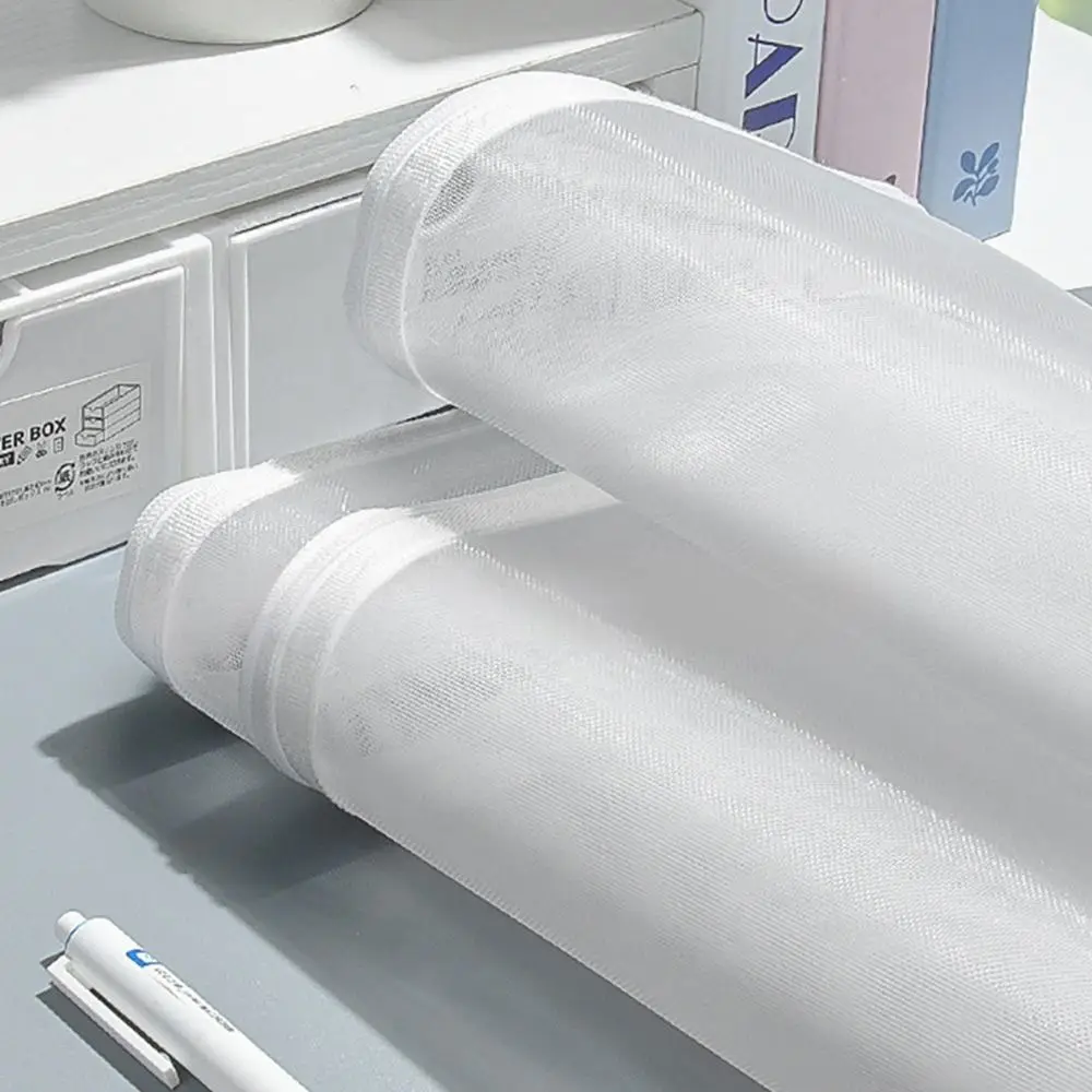 Portable A4/A5/A6 Mesh Storage Bag Large Capacity Transparent File Bag Double Layers Zipper Pouch School Office