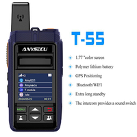 ANYSECU T-55 4G Network Radio Android 5.1 LTE/WCDMA POC Walkie Talkie T55 Compatible with Zello or Real-ptt or GLOBAL-PTT