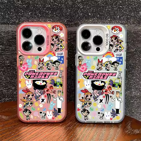 Cute Powerpuff Girls Case for Samsung A73 A72 A55 A54 A53 A35 A34 A33 A32 A30 A24 A23 A22 A14 A05 4G 5G Matte Shockproof Cover