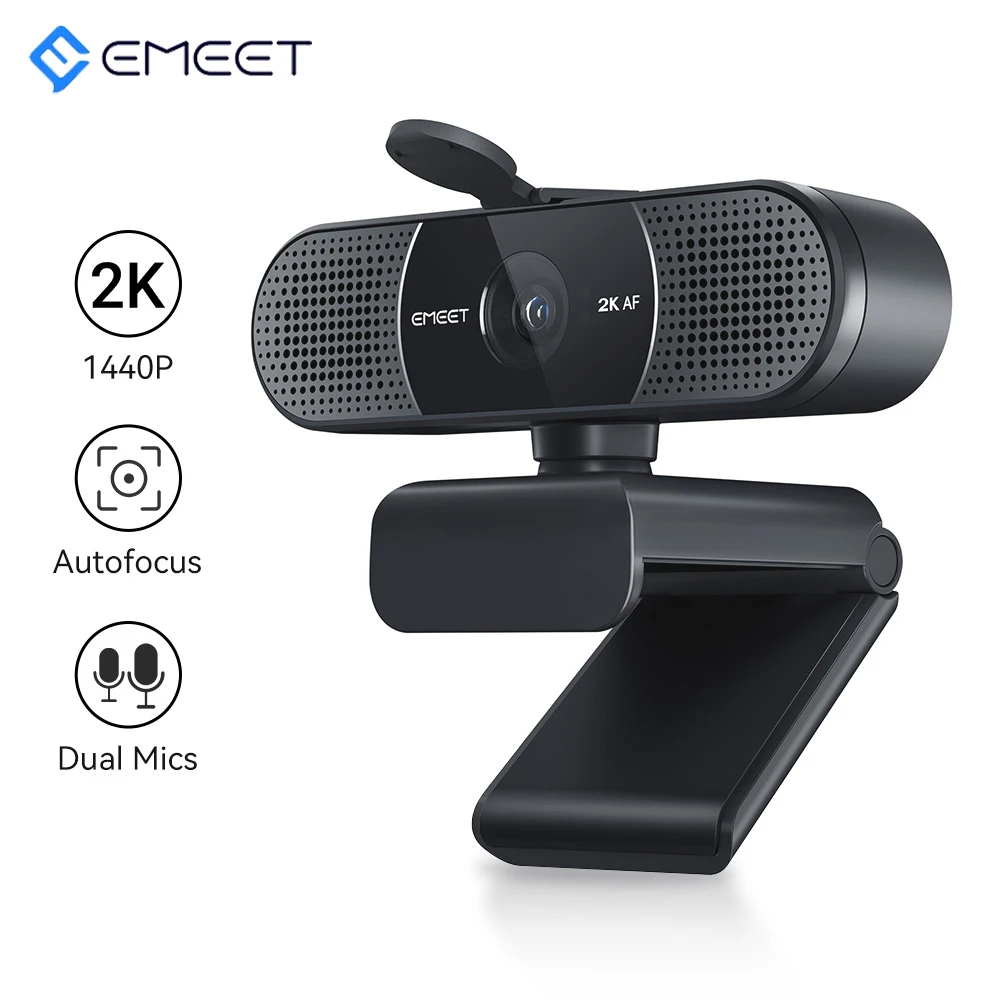 Webcam 2K Web Camera 1080P 60FPS Streaming Camera Autofocus EMEET C960 2K USB WebCam With Microphones for YouTube Desktop/Laptop
