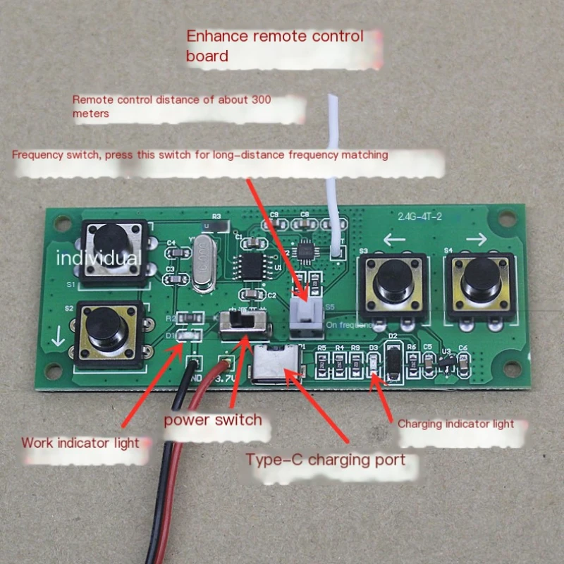 4-channel 2.4G Wireless Remote Control Receiver Board Set, Toy Car Model, Ship Model, Tank DIY Remote Control Accessories