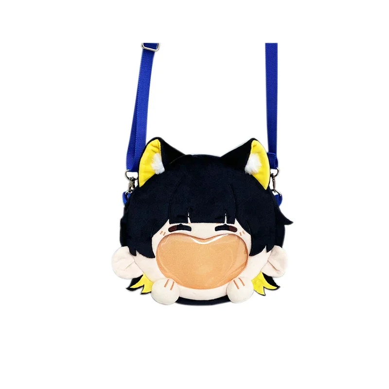 Anime azul l bachira meguru kawaii rosto cosplay lolita menina pelúcia itbag dos desenhos animados macio plushies decoração mochila fãs presente