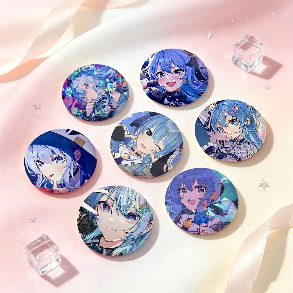 Suisei Hoshimachi Anime Figure Badges Button Round Creative Pin Brooch Badge Bag Decor Accessories Fans Collect Friends Gifts