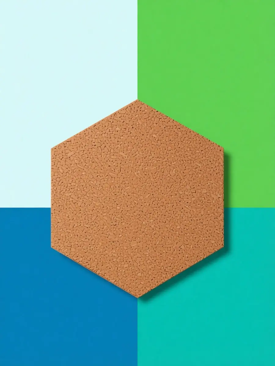 5Pcs Cork Boards Hexagonal Shape Natural Color Vintage Style for Home Office Wall Hanging Noise Absorbing Notice Board