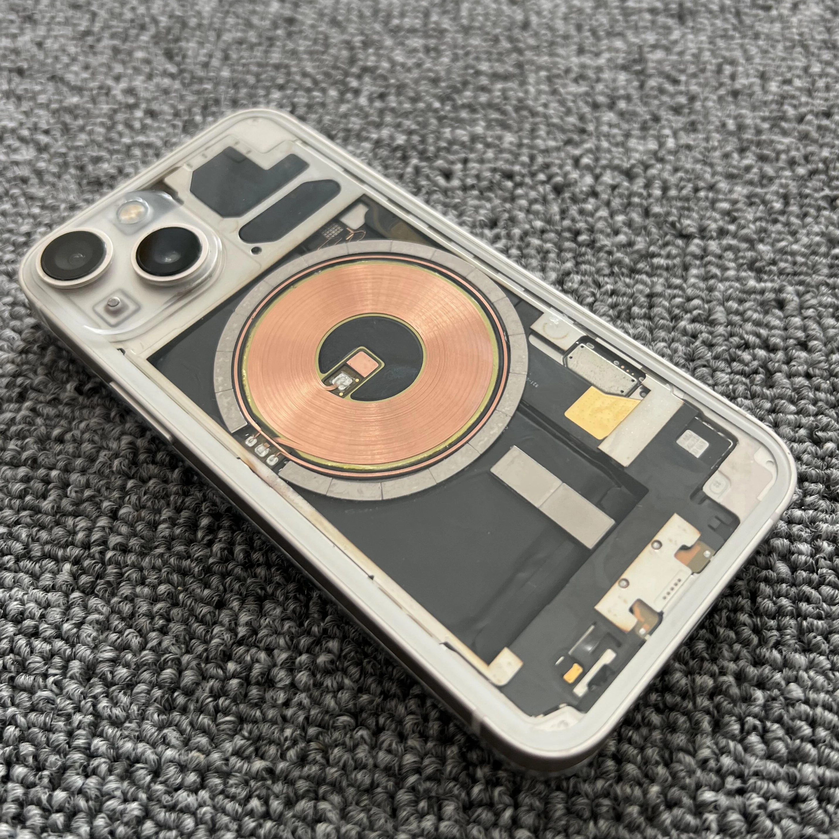 For iPhone 13 13mini Explorer Edition Clear Back Glass Replacement OEM Precision Fit Full Transparent Rear Housing DIY Kit