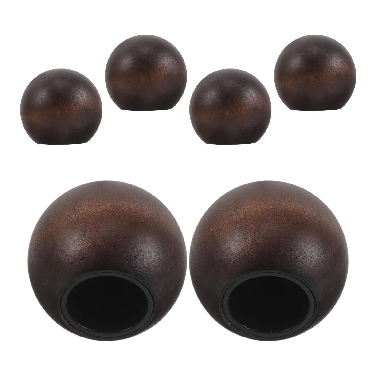 Perfume Bottle Caps 6Pcs Wooden Round Ball Toppers Leakproof 15 Teeth Spray Bottle Replacement Covers