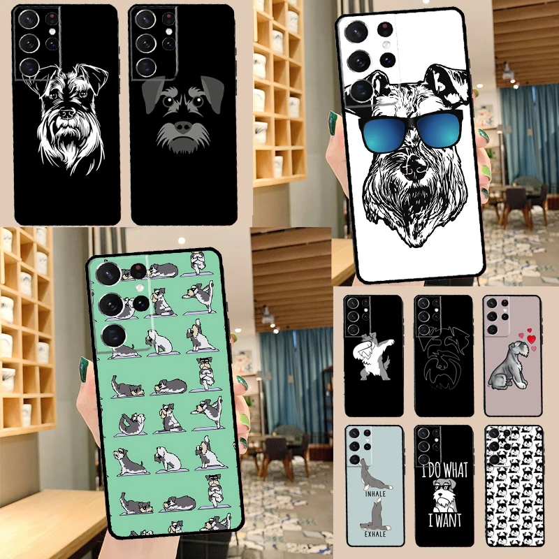 Hoạt Hình Schnauzer Chó Ốp Lưng Dành Cho Samsung Galaxy Samsung Galaxy S21 S22 Cực S8 S9 S10 Note 10 Plus Note 20 Cực S20 FE Coque