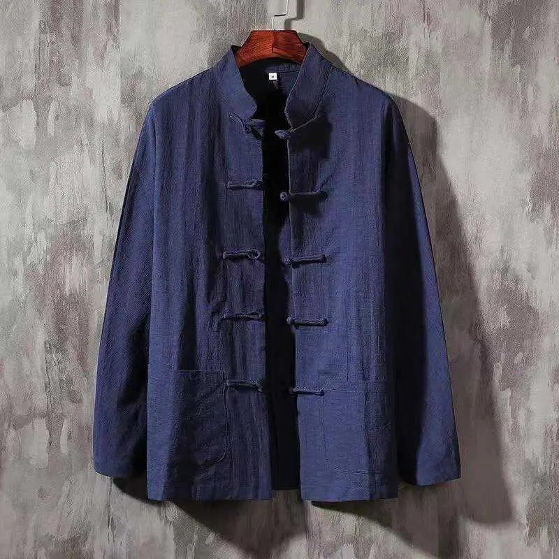 

Retro Wind Button Ethnic Style Women's Open Cardigan Cotton Linen Shirt Top Outerwear Tang Costume Large Size Shirt