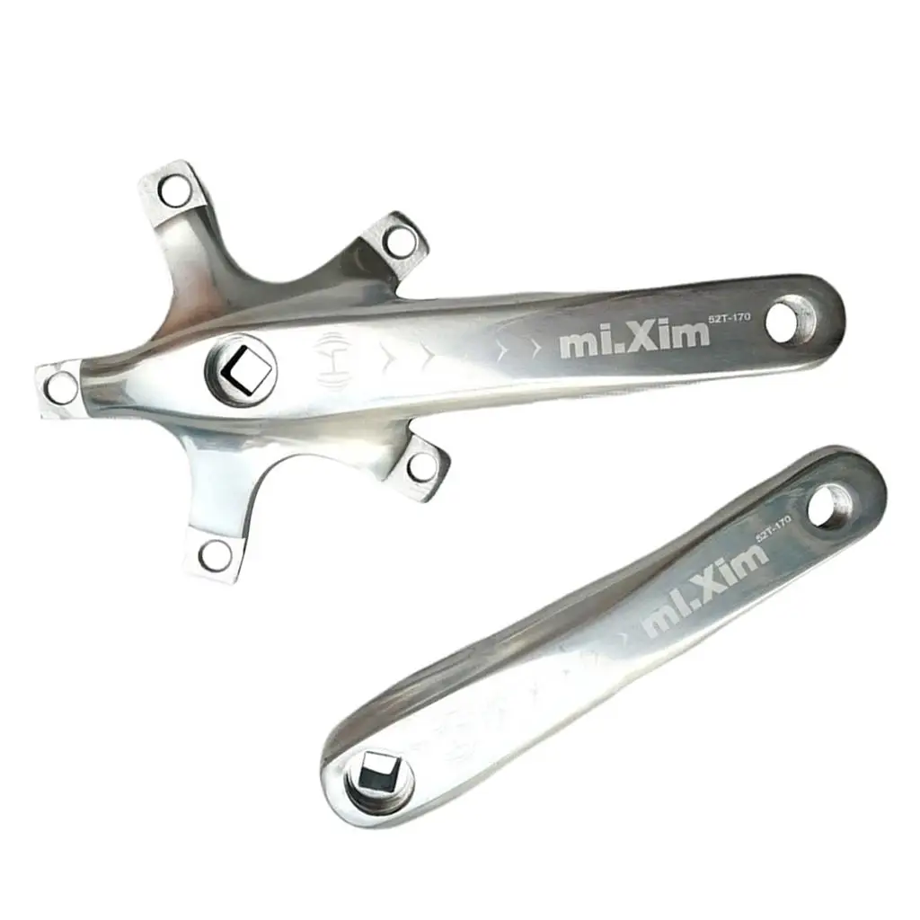 130BCD 170mm Bicycle Crank Arm Set Aluminum Alloy 5 Claw Square Axle Bike Crank for Double Chainrings Road Mtb