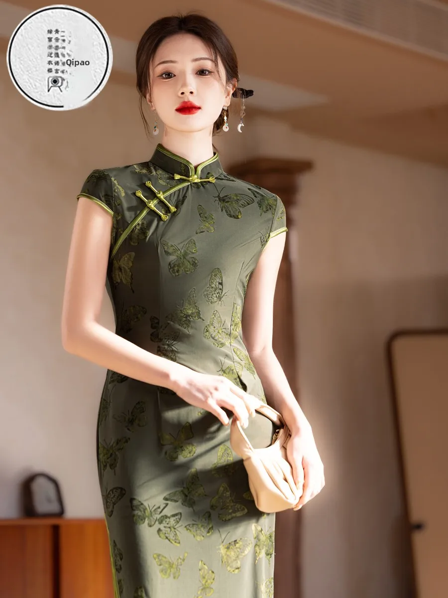new-chinese-sle-een-qipao-dr-embroidered-velvet-slimming-daily-wear-comfortable-breathable-ort-sve-midi-dr