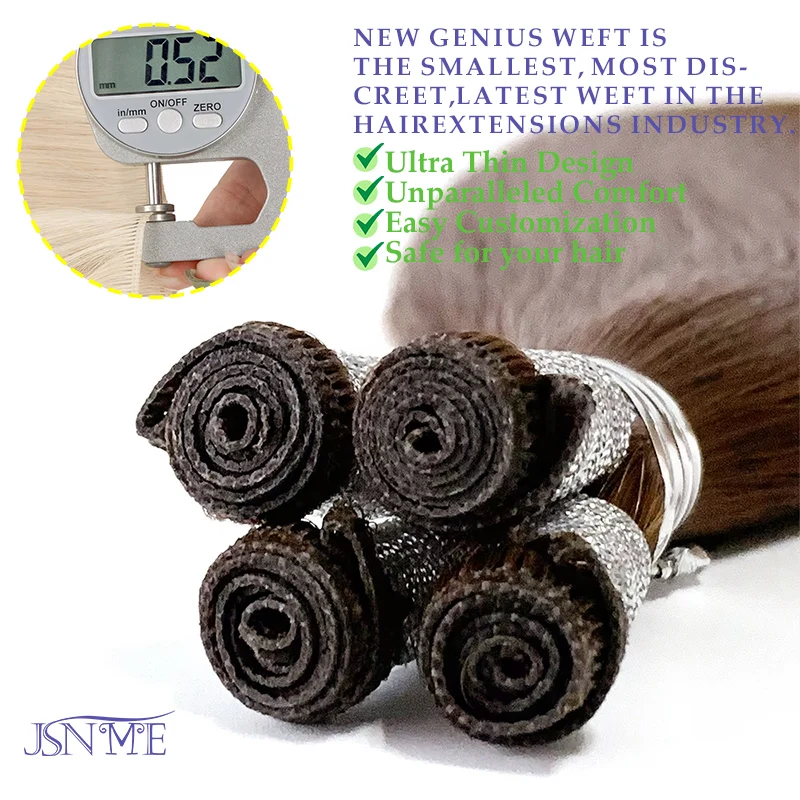 JSNME Genius Wefts Extensions 100% Really Human Hair Wefts Bundles Sew In Weaving Extensions Brown Blonde For Woman