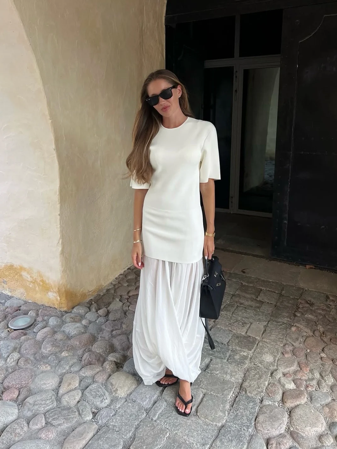 

2025 New Women Irregular Long Skirt Solid Color High Waist Fashion Loose Jupe