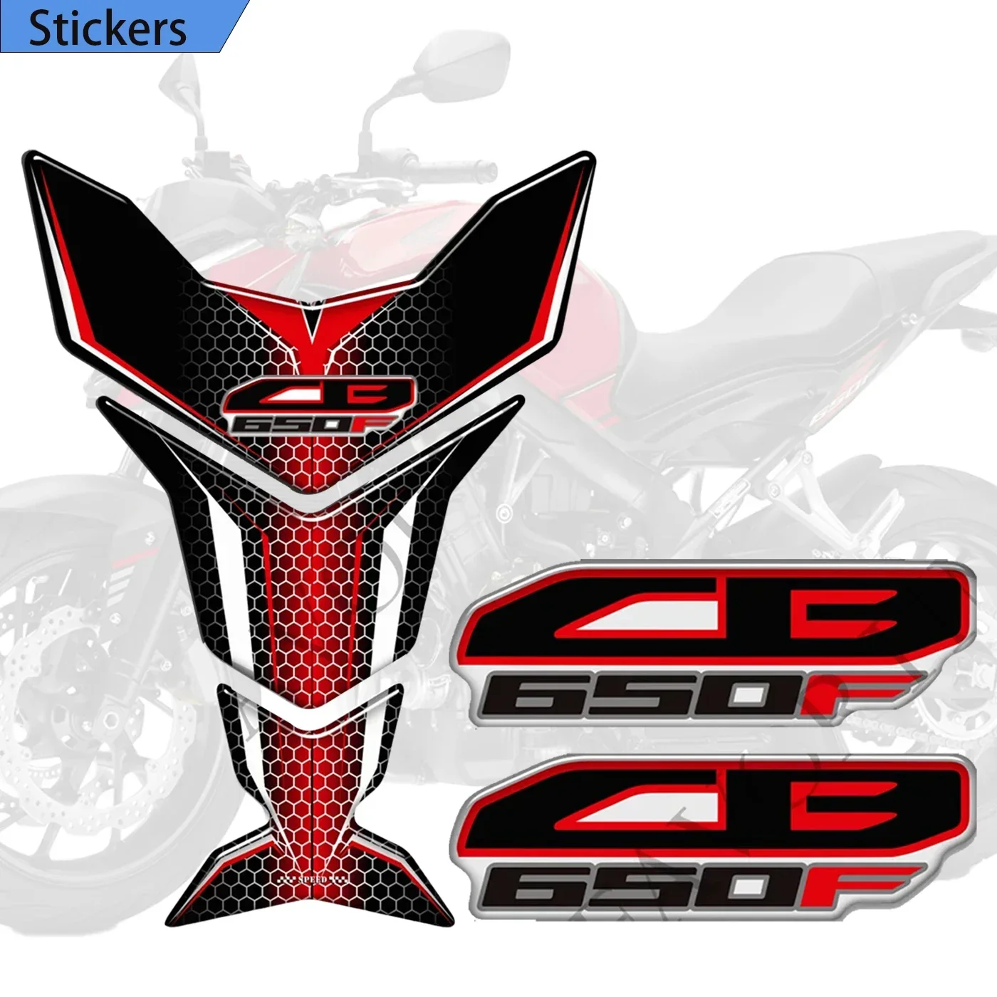 

CB650F For Honda CB650F CB 650F 650 F Motorcycle Protector Tank Pad Gas Fuel Oil Kit Knee Fish Bone Emblem Logo 3D Decals