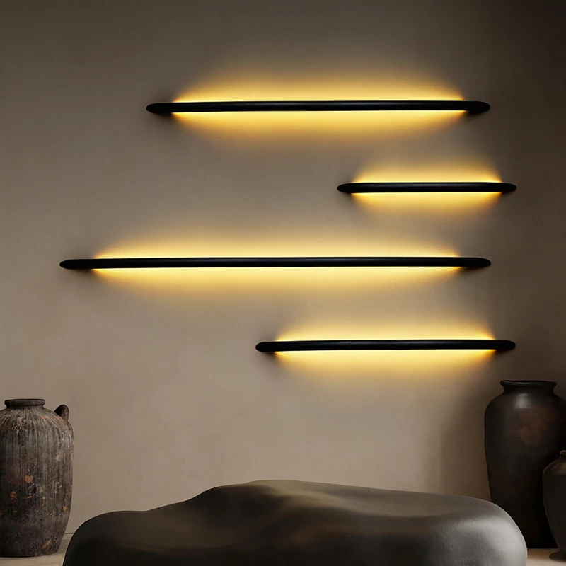

Simple medieval strip wall lamp living room bedroom wall lamp designer creative art minimalist
