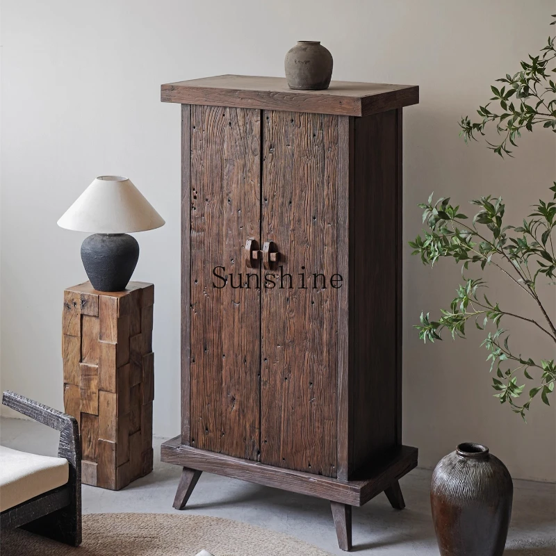 

Wabi Sandy Wind Solid Wood Retro Wardrobe Home Bedroom B & B Hotel Design, Old, Storage