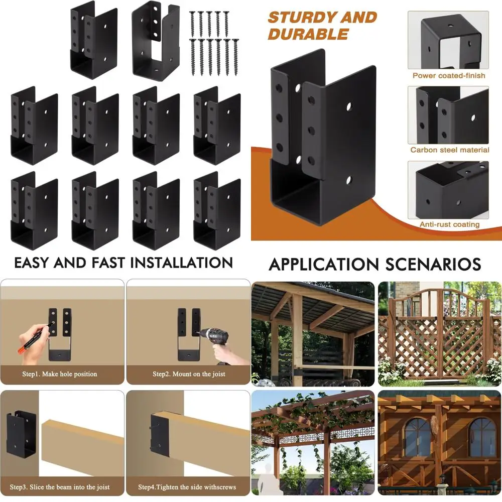 

Concealed Joist Hangers for Outdoor Use - 30 Pack 2x4 Trim Hangers with Screws for Beams, Swings, Handrails, and Fences