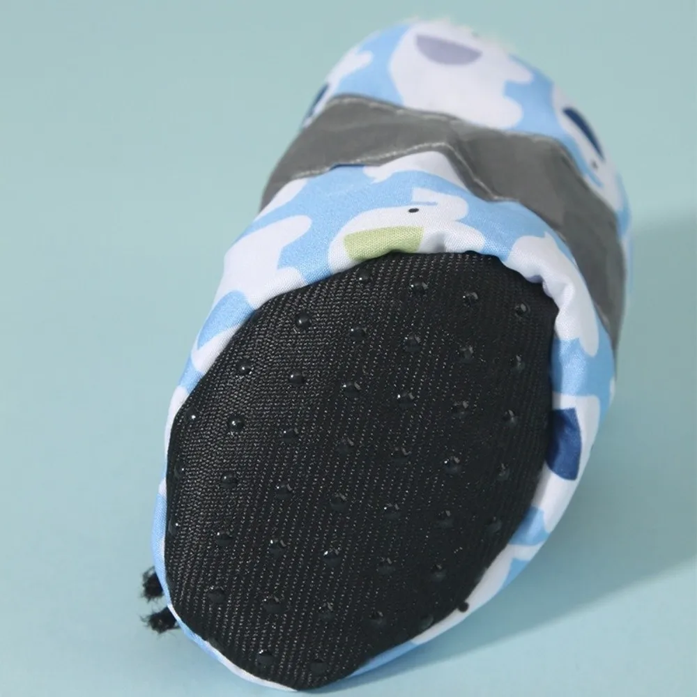 4Pcs Fashion Warm Winter Dog Shoes Anti-slip Cats Puppy Socks Thickened Cartoon Dog Footwear for Small Medium Dog