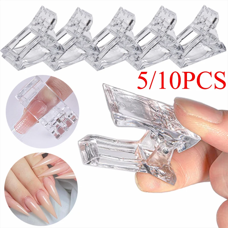 5/10PCS Acrylic Nail Clip Transparent Gel Quickily Building Tips Clips Finger Nail Polish Extension UV Lamps Manicure Art Tools